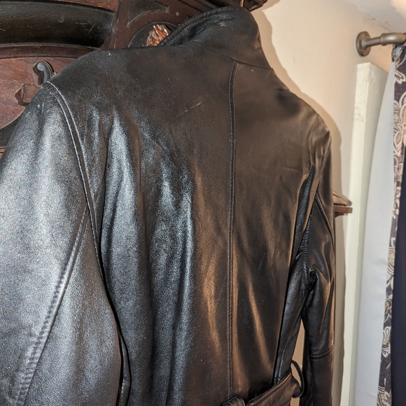 Here & Now New York Vintage Black Full Zip Heavy Weight Leather Jacket Size M - Picture 15 of 15